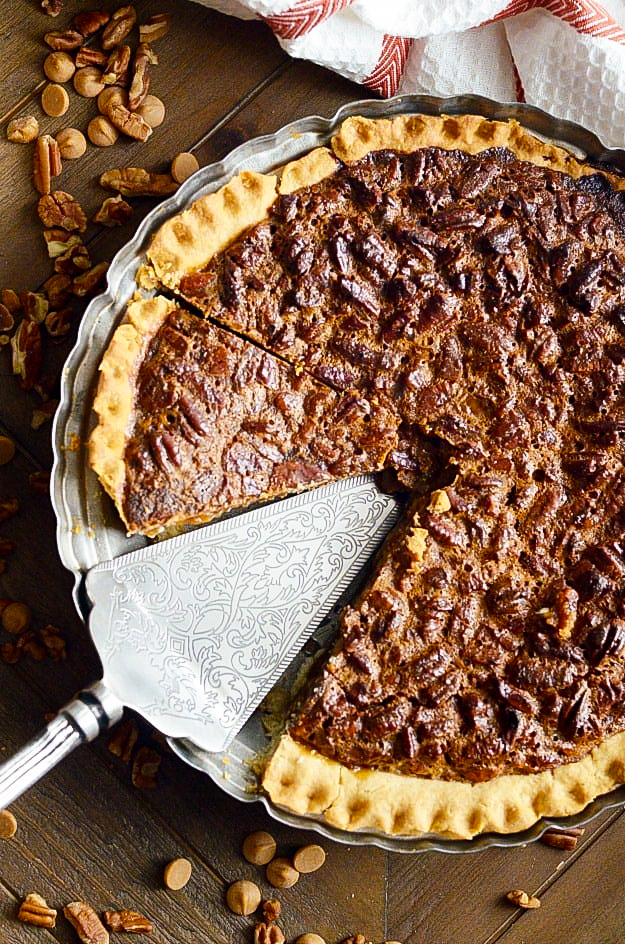 Buttery crust, gooey butterscotch filling, crunchy pecans — pure fall comfort in a pie dish.