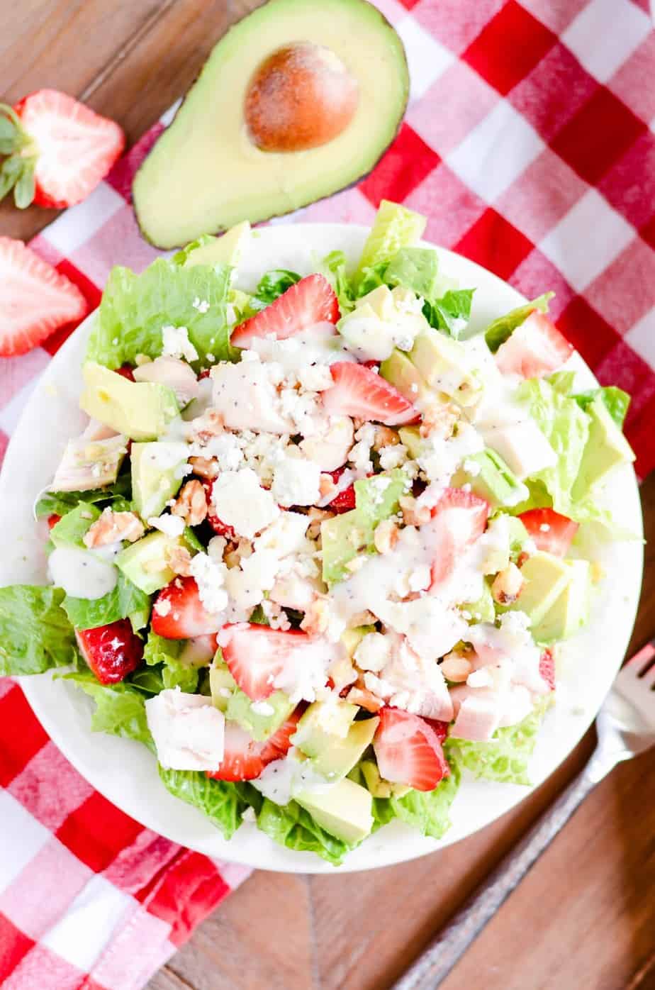 Strawberry Avocado Salad with Chicken