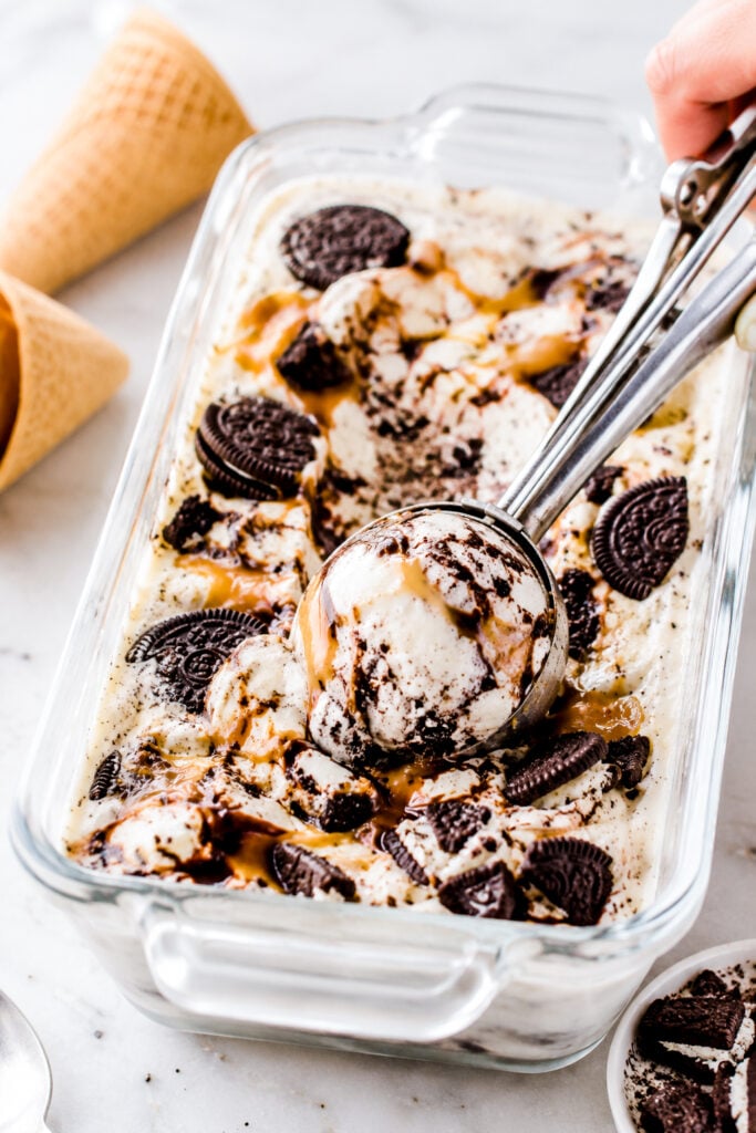Easy Salted Caramel Oreo Ice Cream—No Machine Needed