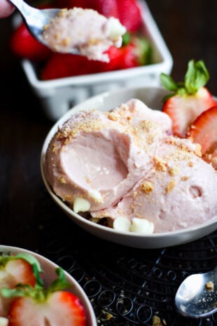 Cool down with our Cottage Cheese Strawberry Ice Cream! This Ninja Creami recipe is a perfect blend of creamy cottage cheese and sweet strawberries.