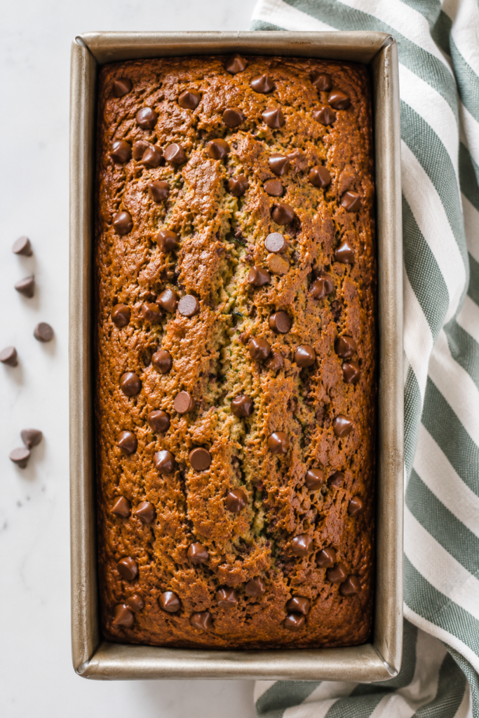 Moist Zucchini Chocolate Chip Banana Bread